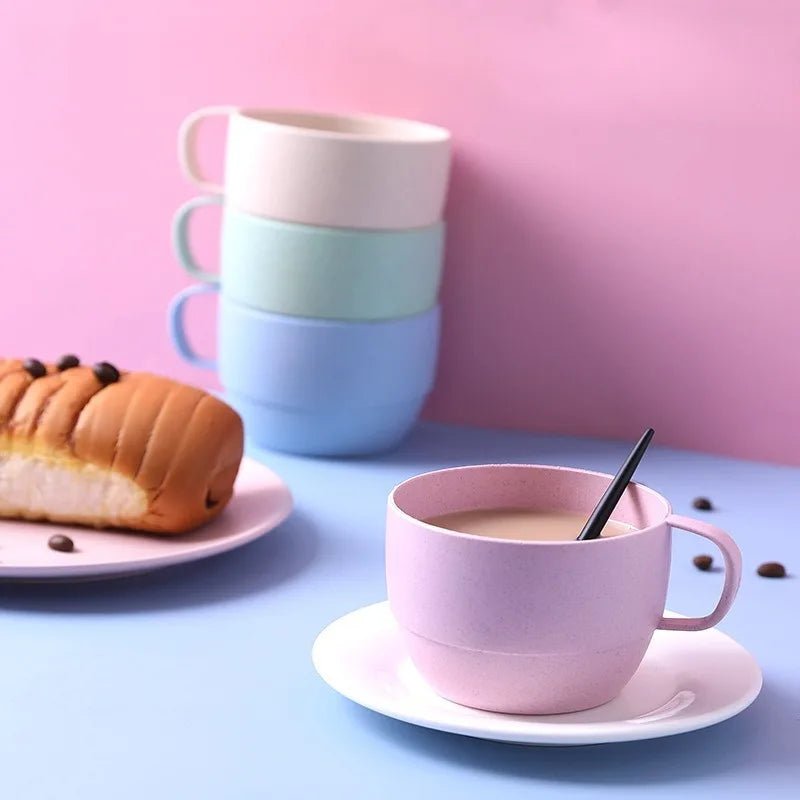 4 - Piece Minimalist Drink Cup Set – Portable Colorful Coffee Cups - Buy Online at Bargain Bay Australia