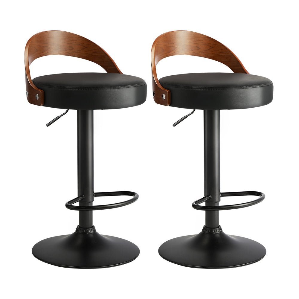 2 pcs Bar Stools Gas Lift Swivel Padded Seat - Buy Online at Bargain Bay Australia