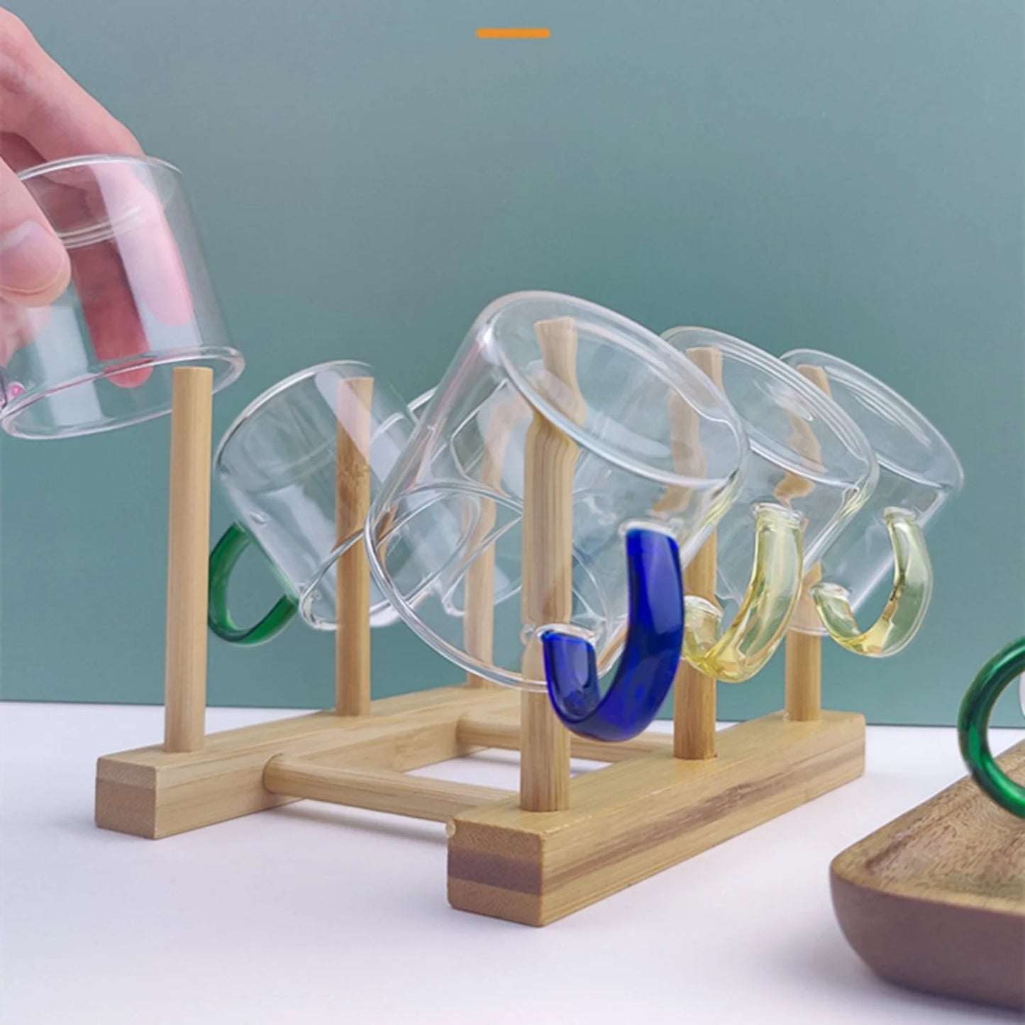 Bamboo Mug Holder – 6 - Hook Coffee Cup Tree Stand - Buy Online at Bargain Bay Australia