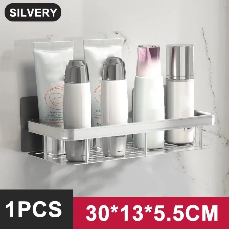 Aluminum Alloy Bathroom & Kitchen Shelf – No - Drill Shampoo & Storage Rack - Buy Online at Bargain Bay Australia