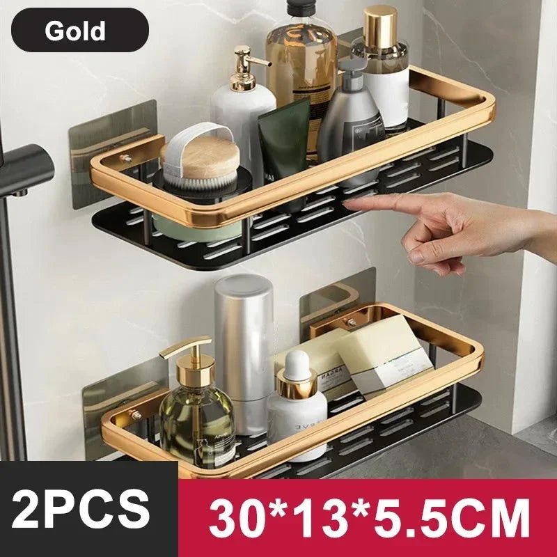 Aluminum Alloy Bathroom & Kitchen Shelf – No - Drill Shampoo & Storage Rack - Buy Online at Bargain Bay Australia
