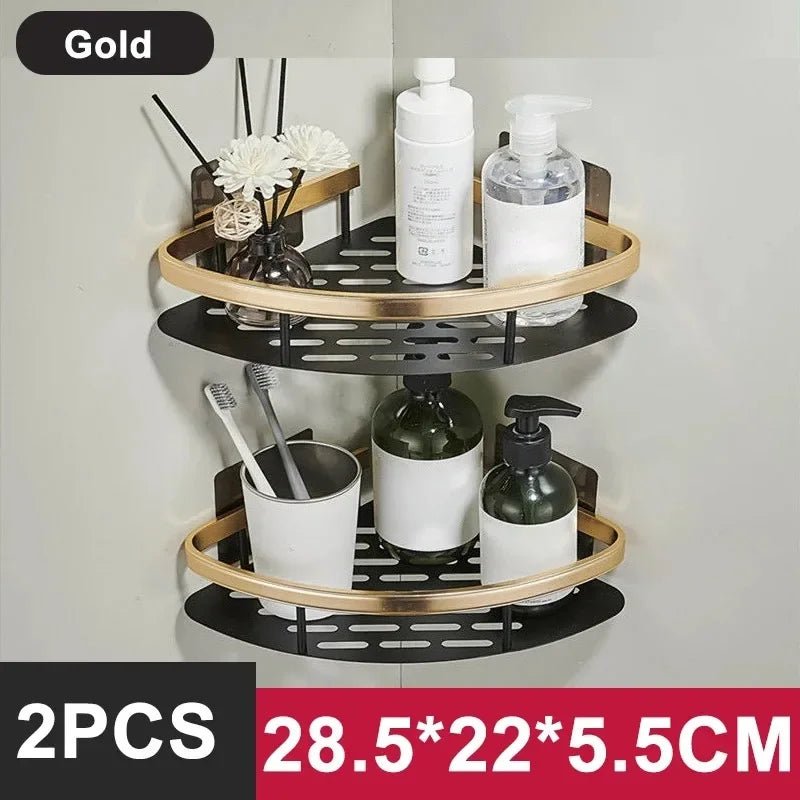 Aluminum Alloy Bathroom & Kitchen Shelf – No - Drill Shampoo & Storage Rack - Buy Online at Bargain Bay Australia