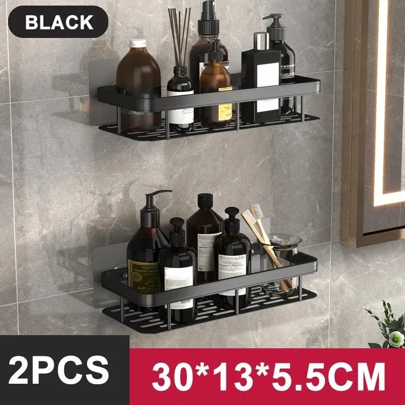 Aluminum Alloy Bathroom & Kitchen Shelf – No - Drill Shampoo & Storage Rack - Buy Online at Bargain Bay Australia