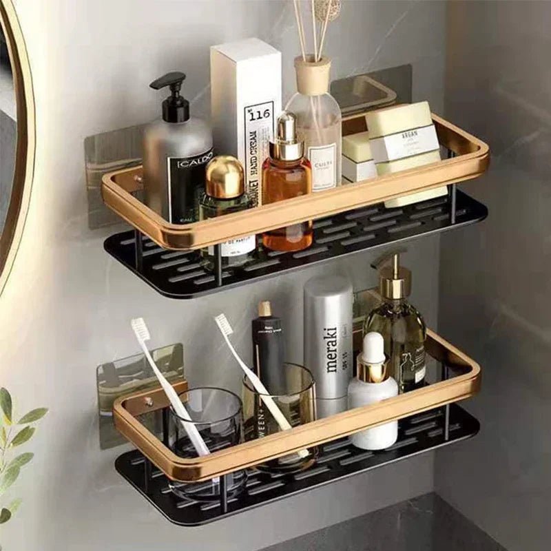 Aluminum Alloy Bathroom & Kitchen Shelf – No - Drill Shampoo & Storage Rack - Buy Online at Bargain Bay Australia