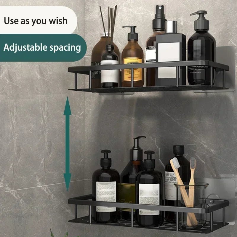 Aluminum Alloy Bathroom & Kitchen Shelf – No - Drill Shampoo & Storage Rack - Buy Online at Bargain Bay Australia