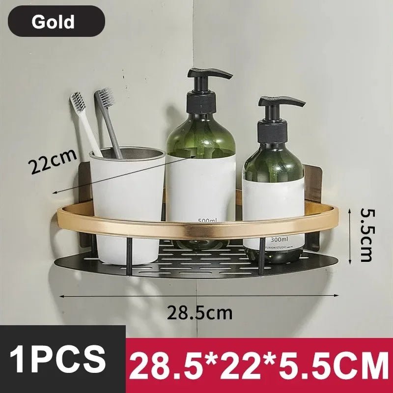 Aluminum Alloy Bathroom & Kitchen Shelf – No - Drill Shampoo & Storage Rack - Buy Online at Bargain Bay Australia