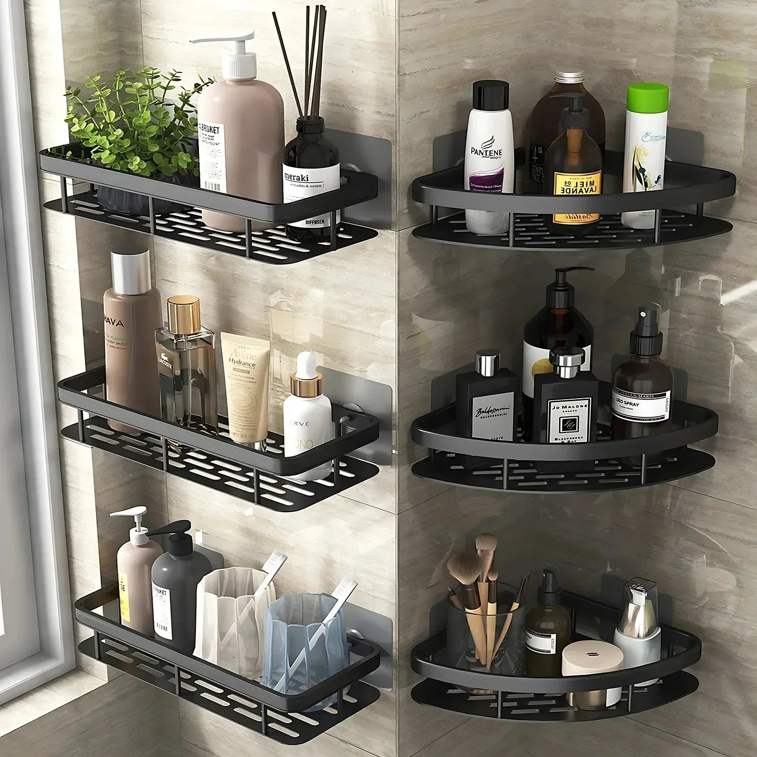 Aluminum Alloy Bathroom & Kitchen Shelf – No - Drill Shampoo & Storage Rack - Buy Online at Bargain Bay Australia