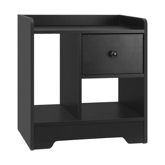 Bedside Table with Drawer and Storage Space Black - Buy Online at Bargain Bay Australia