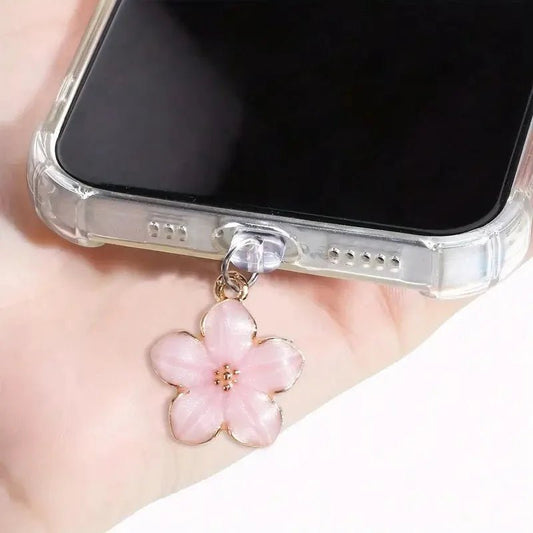 Floral Phone Dust Plug Pendant – Type - C & iPhone - Buy Online at Bargain Bay Australia