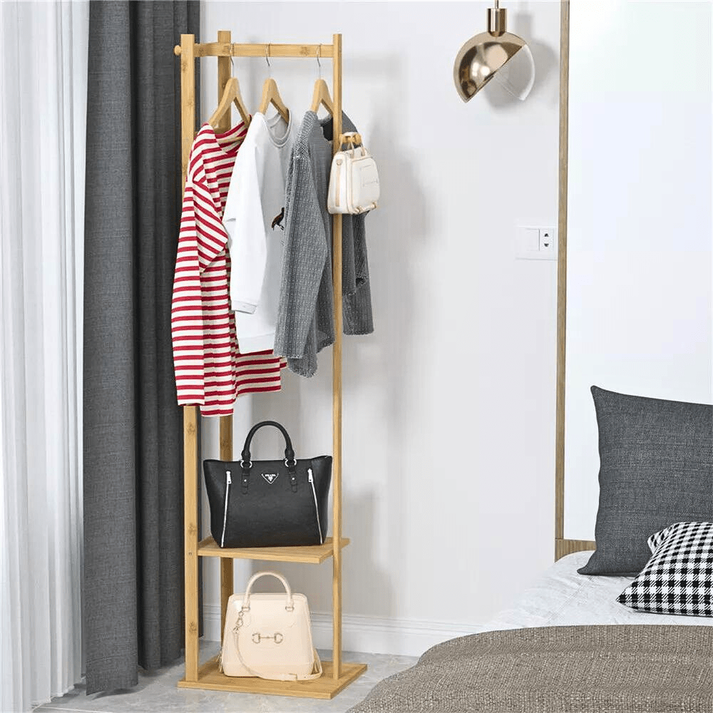 Garment Coat Clothes Stand Rack Hat Shoe Wooden Hanger Holder Shelf Organizer - Buy Online at Bargain Bay Australia