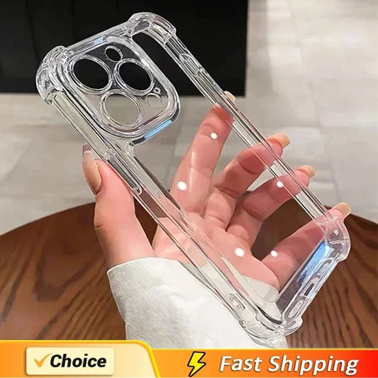 Shockproof Clear Silicone iPhone Case – Lens Protection Cover for iPhone 11–16 Series - Buy Online at Bargain Bay Australia